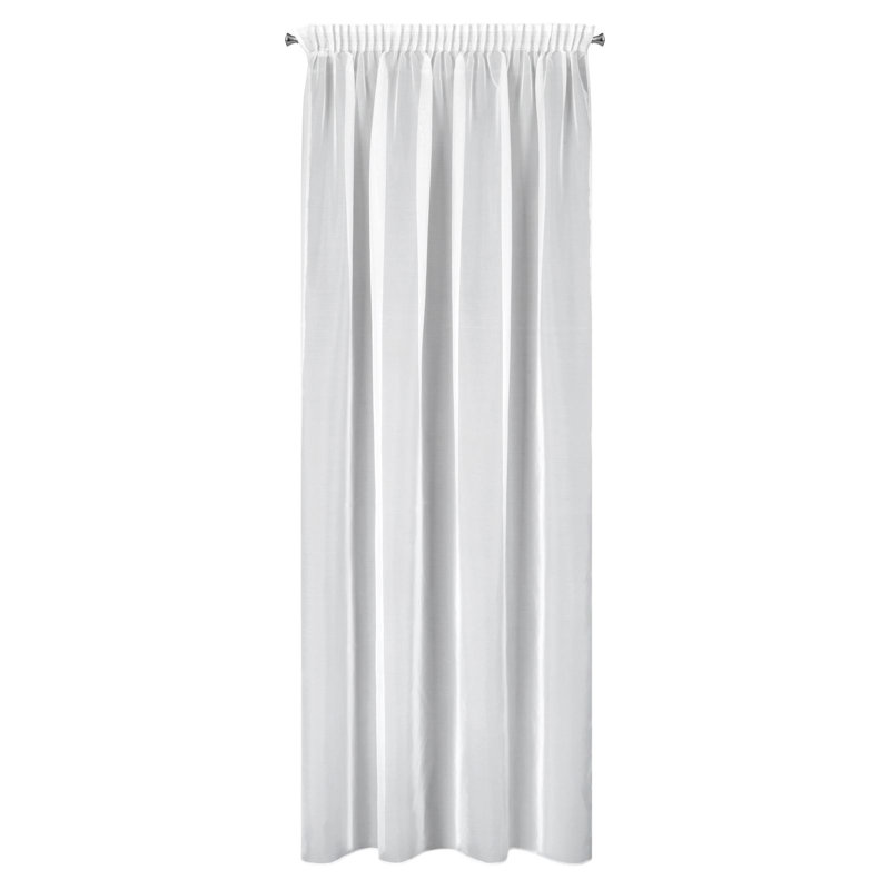 Kashmier Sheer Curtain Single Panel, White, 270cm H x 140cm W