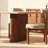 Ovelo 96" Travertine Dining Table with Oak Double Pedestal Base, Large Rectangular Kitchen Table - Brown