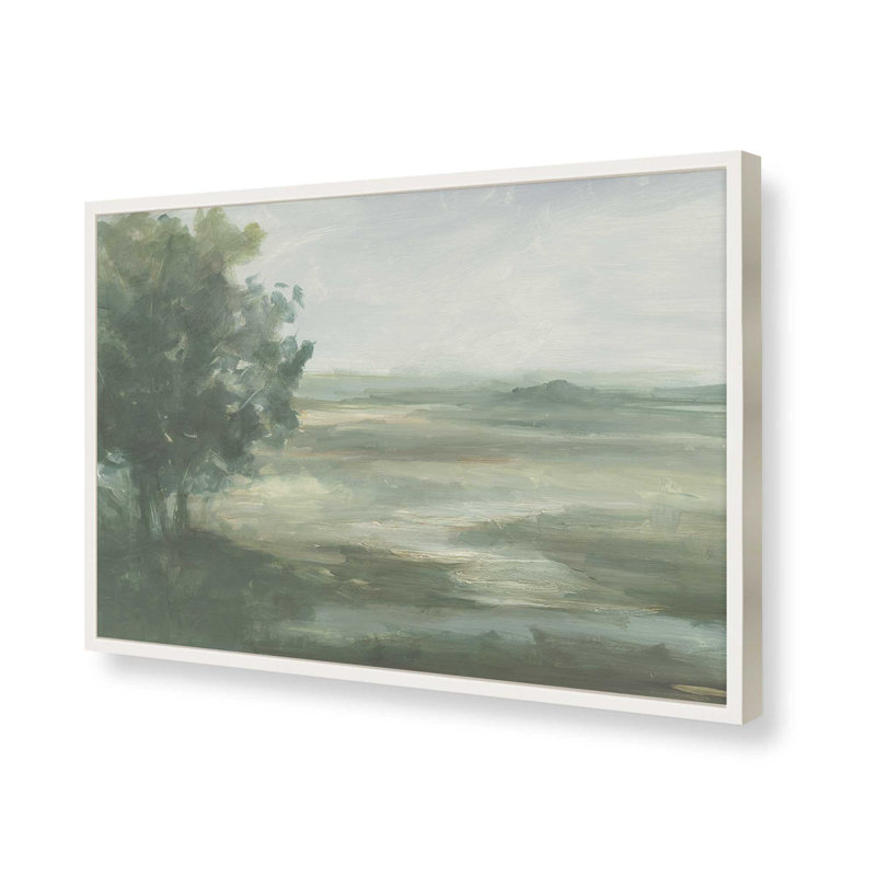 «Serene Valley Vista I» par Ethan Harper, reproduction d'art, H 36 po x l 48 po, Open Corner Framed Print without Mat Paper
