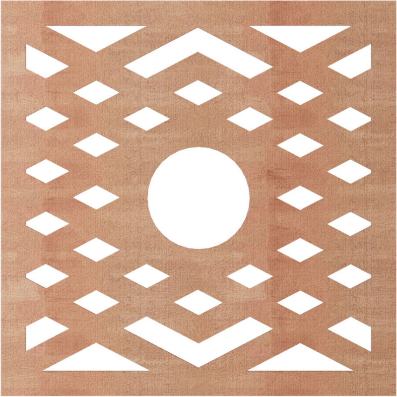 Médaillon de plafond à chevrons, Cerisier, H 40 po x l 40 po x P 0,38 po