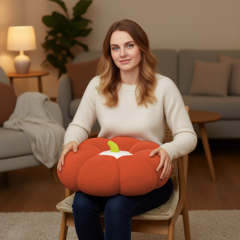 Pumpkin Shape Futon Cushions  Lazy Floor Cushions Living Room Tatami Bays Window Backrest Mats, Red