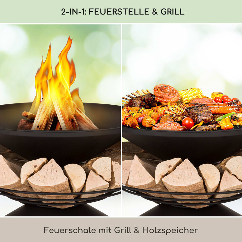 Aguilera Circle Smokeless Fire Pit, Black