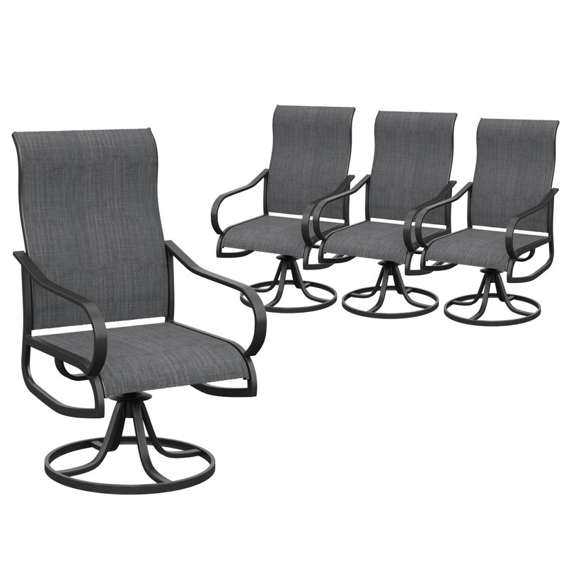 Fauteuil de patio pivotant Jeovoni, Gris foncé