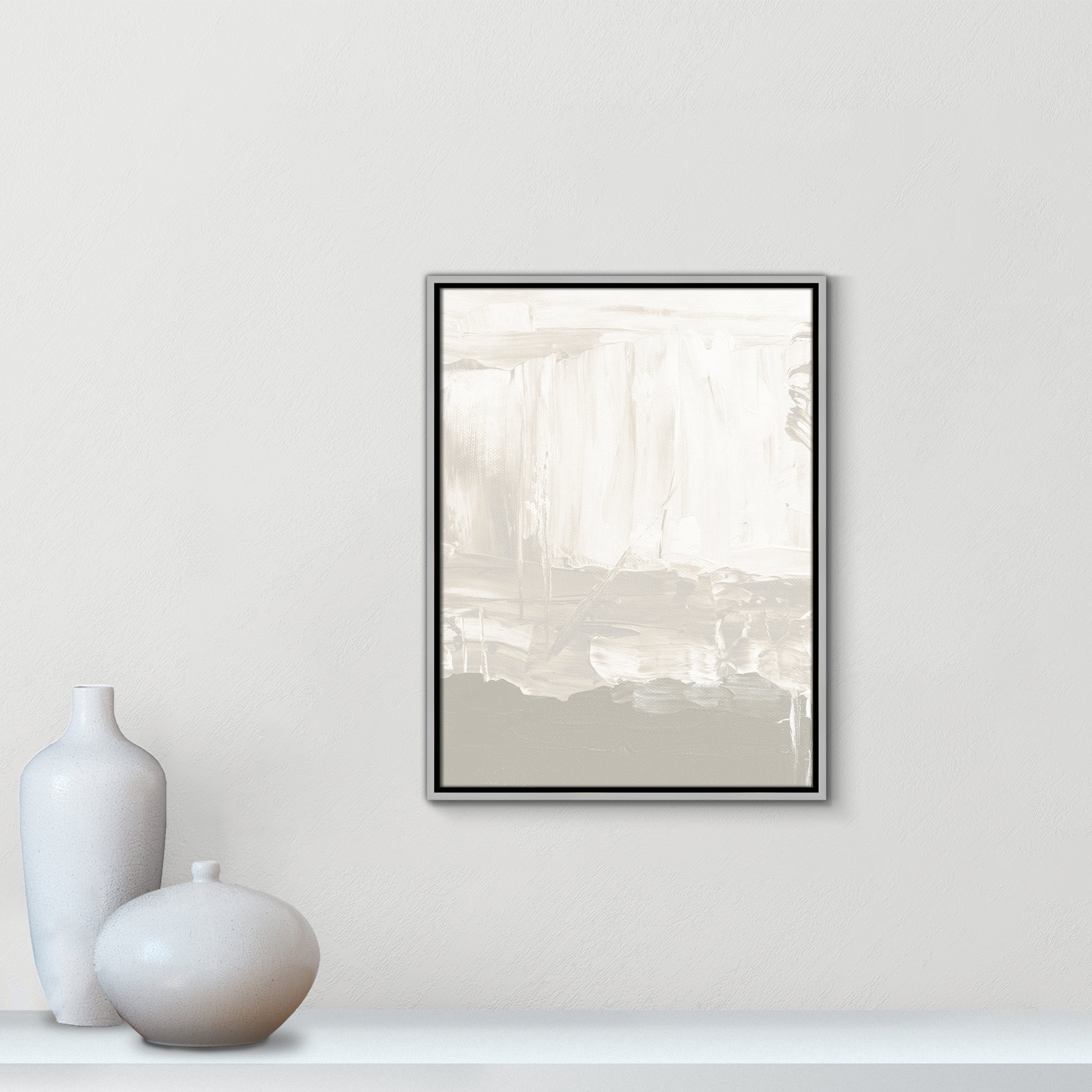 Albie "Taupe Abstract" Print, 25.5" H x 19.5" W, Silver