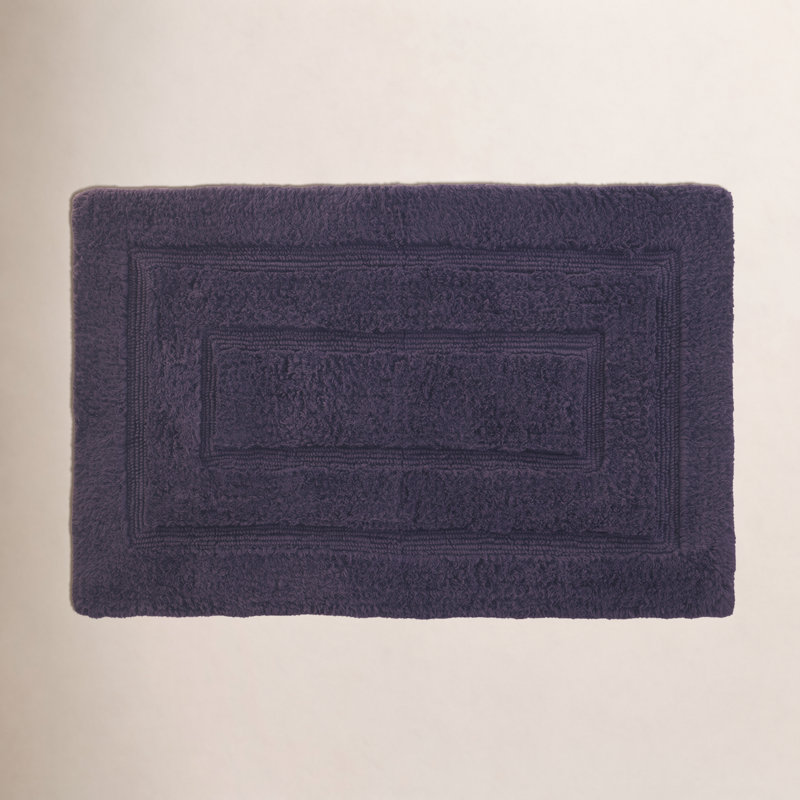 Apolonia Cotton Non-Slip Bath Rug, 20" H x 32" W, Plum
