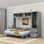 Ajae Murphy Bed with Storage Bookcase, Drawers and Wardrobe-588590547-590699969