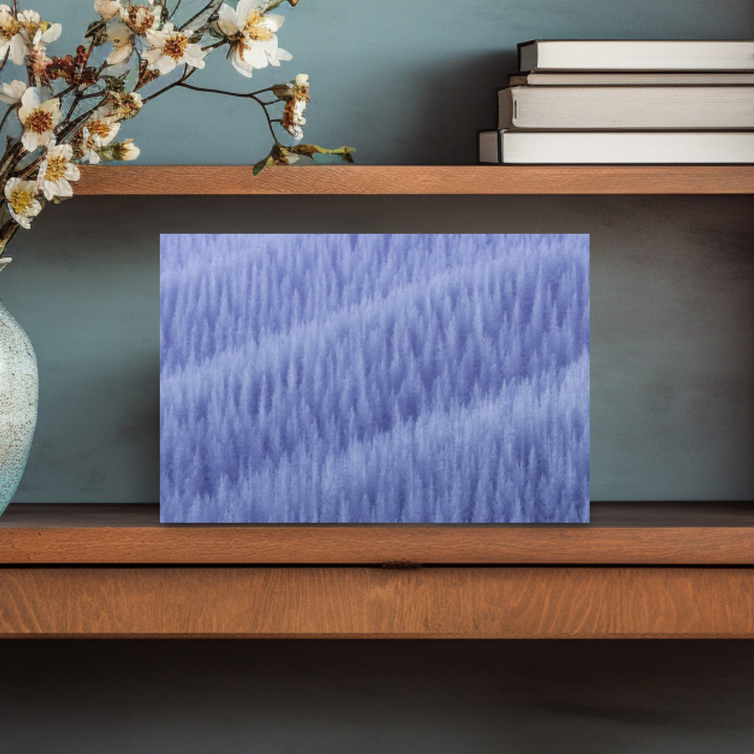 Frozen Blue Forest Abstract Dreamy Ethereal Forest Landscape Wall Art Print