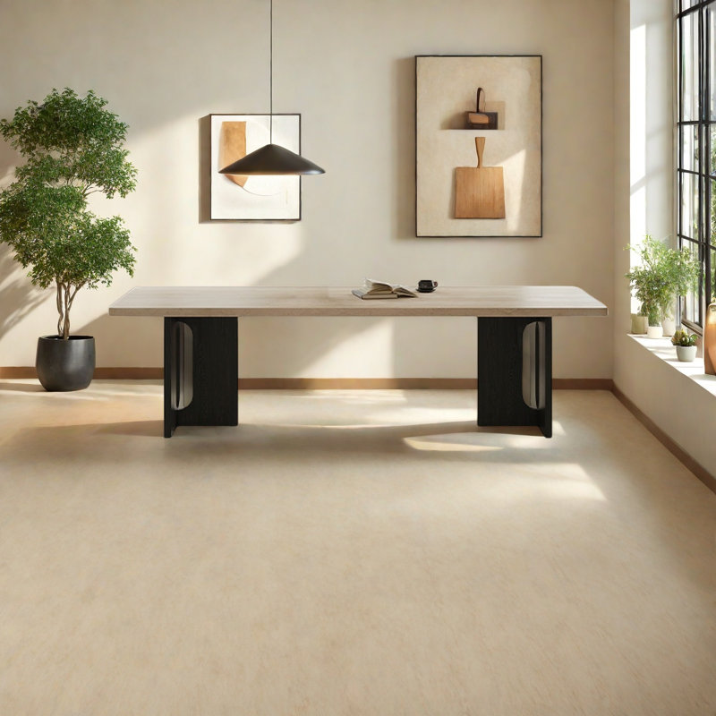 Table de salle à manger en T en granit, H 29,5 po x L 55,1 po x l 31,4 po