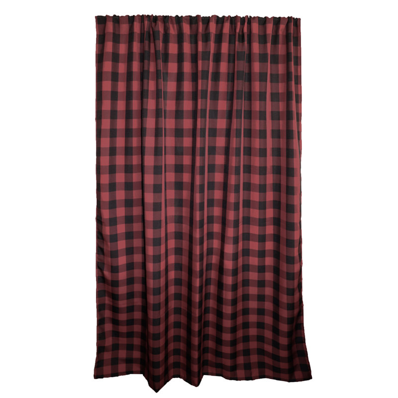 Chestermere Semi Sheer Curtain Single Panel, 56" W x 84" L, Black/Burgundy