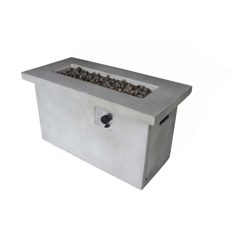 Concrete Propane/Natural Gas Outdoor Fire Pit Table, Gray