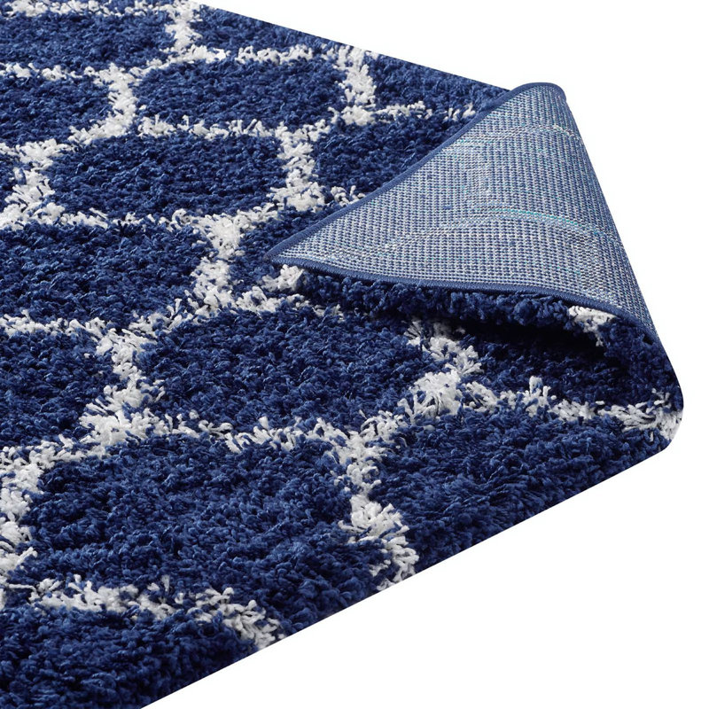 Solvea Moroccan Trellis Shag Area Rug, Rectangle 5' x 8'