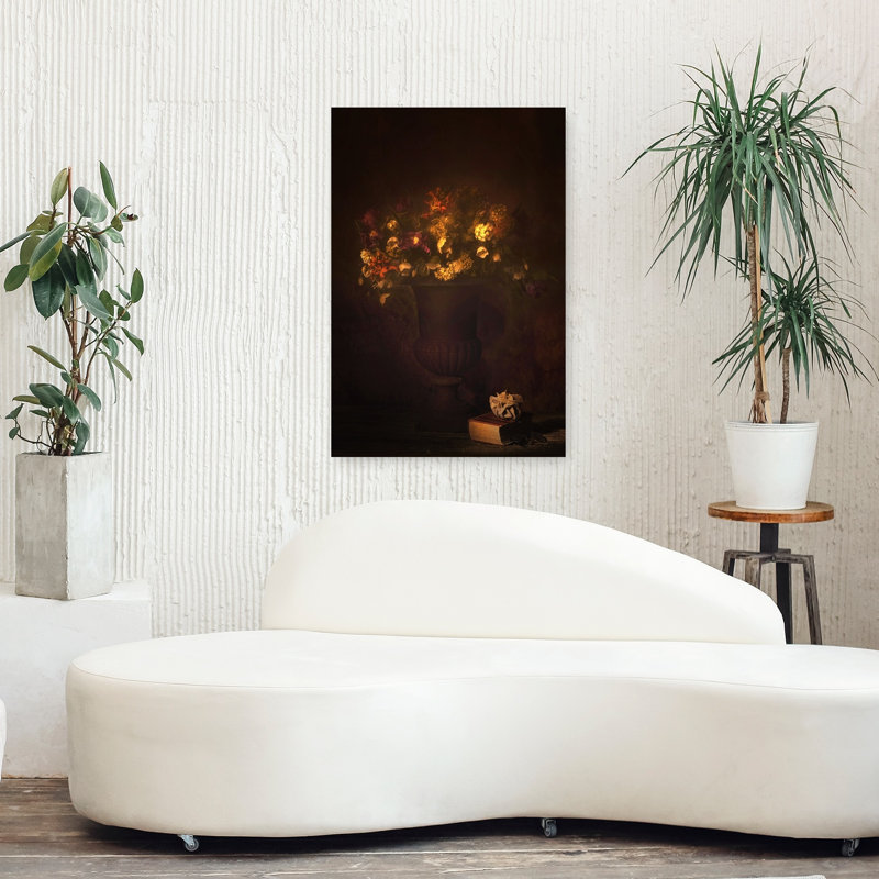 Art contemporain fleur de tulipe rétro, H 36 po x l 24 po