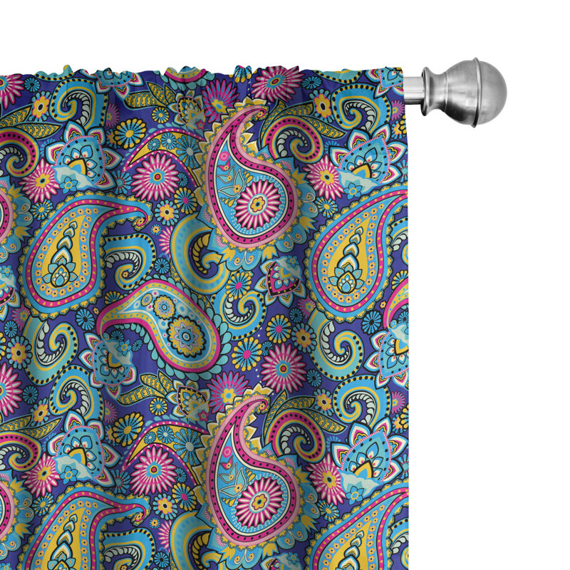 Floral Semi-Sheer Rod Pocket Curtain Panels, 28" x 84"