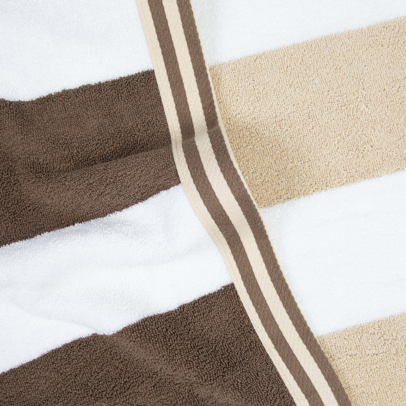 Aston & Arden Reversible Brown and Beige Cotton Beach Towel 30x70