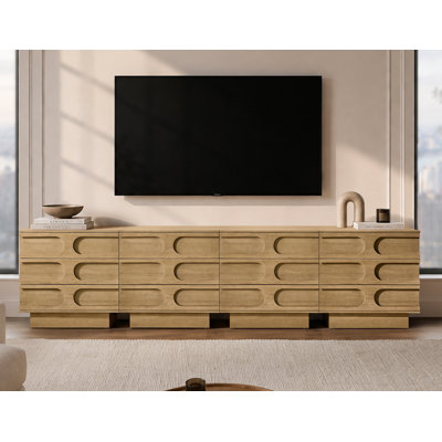 Aberdeen 4 Piece Modular Solid Wood with Integrated Drawers Credenza
