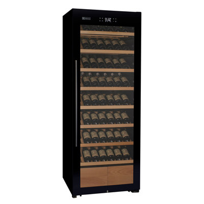 Allavino 248 Bottle Single Zone Freestanding Wine Refrigerator with Display Shelving and Black Glass Door - Right Hinge | Fridge.com