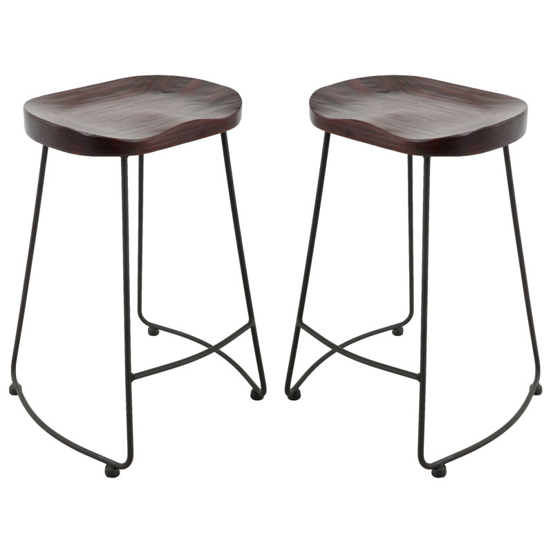 Ensemble de 2 tabourets de comptoir avec structure en métal Margarido