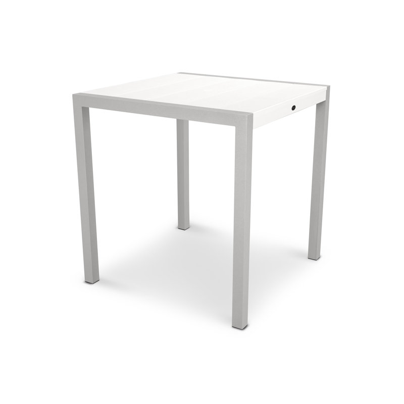 TREX Outdoors Surf City Counter Table, 36" x 36", Textured Silver/Classic White