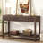 Ash Veneer Modern Style Console Table, Striped Design, Suitable for Entryway, Corridor, Foyer, Living Room, Study-1590822820
