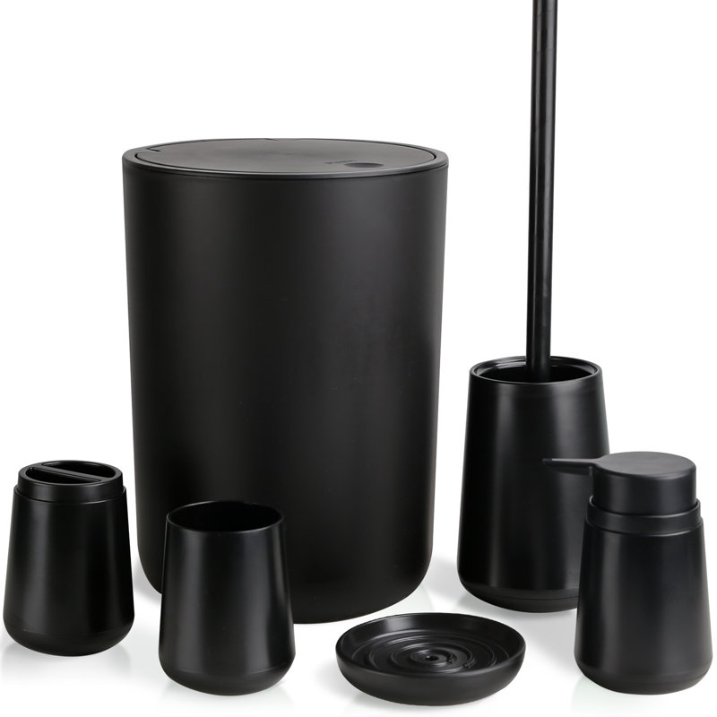 Ensemble d'accessoires de salle de bain Denitta, Noir