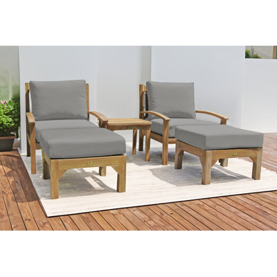 Huntington Teak 4 - Person Patio Conversation Set with Cushions