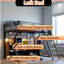 Lit mezzanine avec rangement ouvert DEL