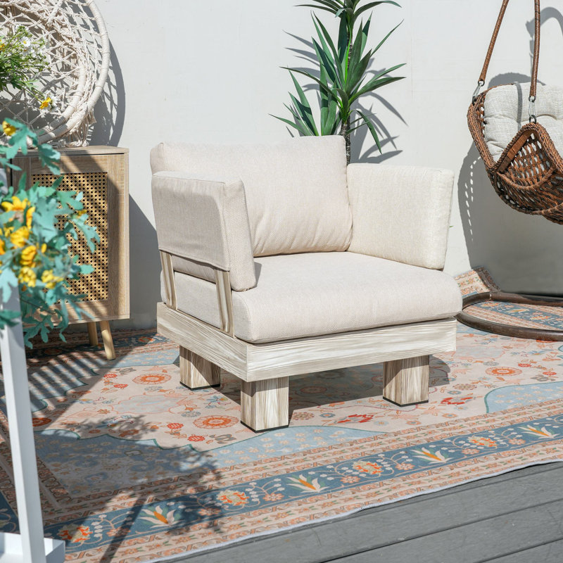 Fauteuil d'extérieur rembourré Shenia