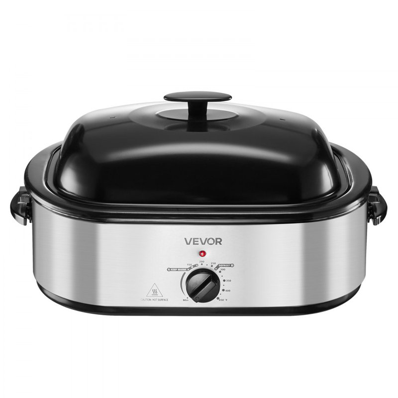 Roaster Oven, 20QT Electric Roasting Pan, 150-450℉ Adjustable Temperature Fast-Cooking Turkey Roaster, Turkey Oven with Self-Basting Lid, Defrost & Warm Function for Home, Fits 24lb Turkey
