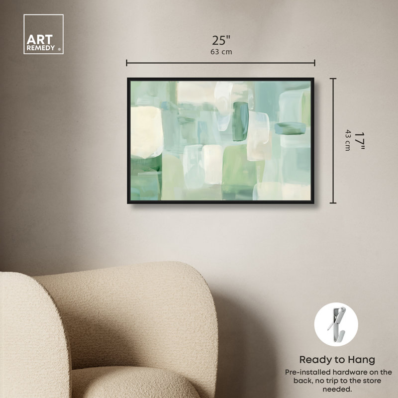 «Mint Haze II», reproduction sur toile encadrée par Art Remedy, cadre noir, 24 x 16, 17"H x 25"W, Black Frame