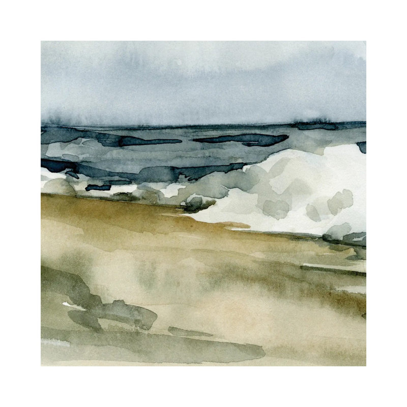 Loose Watercolor Waves V by Emma Caroline - No Frame Gallery-Wrapped Canvas Giclée on Canvas, 30.48 cm H x 30.48 cm W