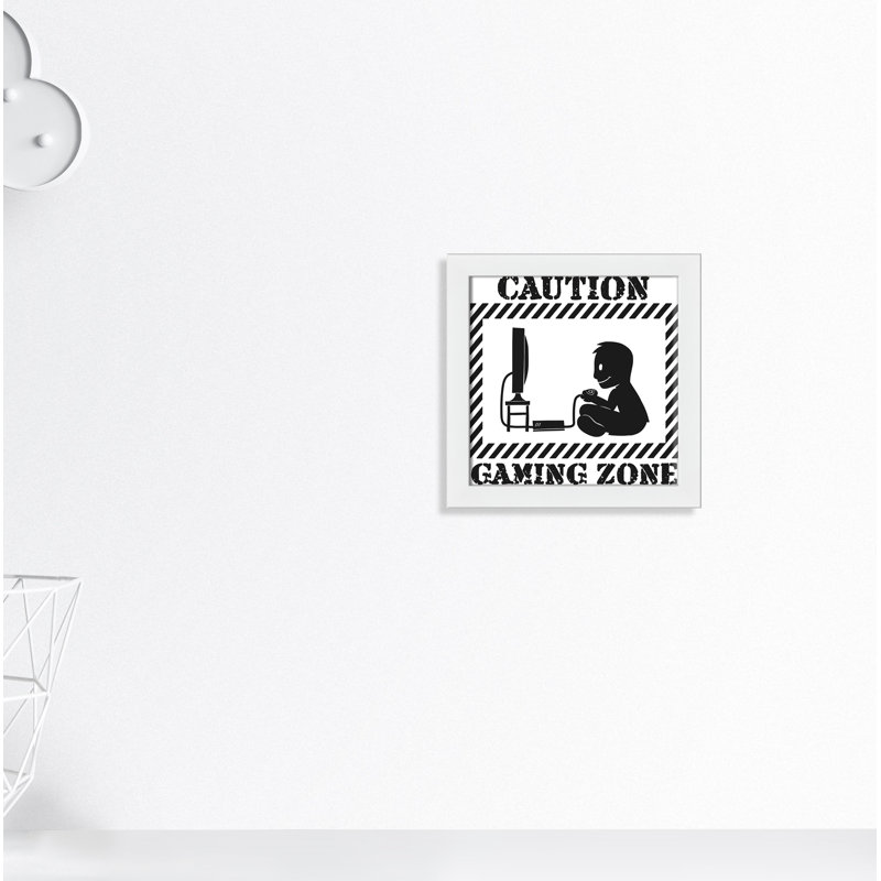 Impression sur papier Juvenile Gaming Gaming Zone Kids, H 12 po x l 12 po x P 0,63 po, Cadre blanc