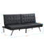 Lit ergonomique avec structure en bois, pieds en acier inoxydable, noir, poids de 58,58 lb, lit en cuir confortable, structure, espace