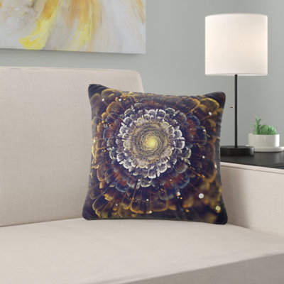 Fleurs De Fractale Avec Oreiller Violet Abstract