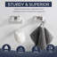 Crochet mural double en acier inoxydable pour la salle de bain, porte-serviettes moderne et crochet à peignoir, finition nickel brossé, conception antirouille et durable