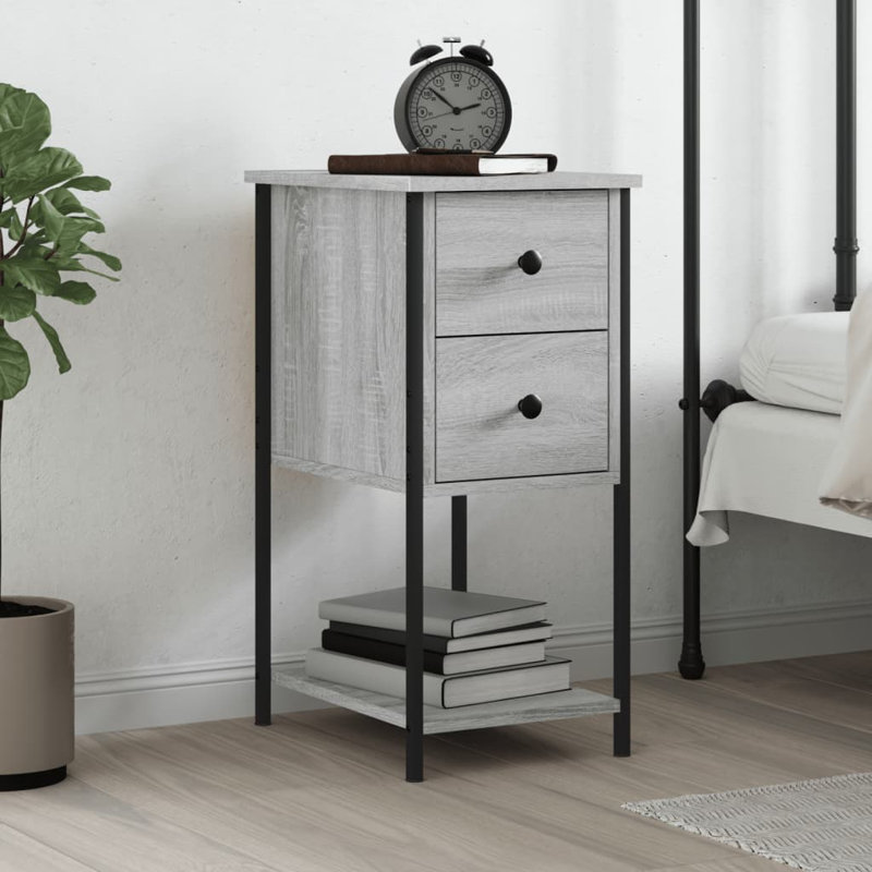 Eusden Bedside Cabinet 32x42x70 cm Engineered Wood, Grey Sonoma