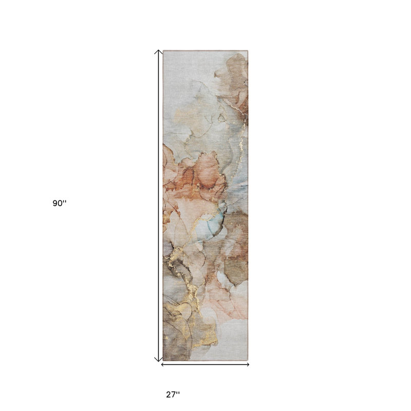 Tapis de couloir d'extérieur 8 po beige