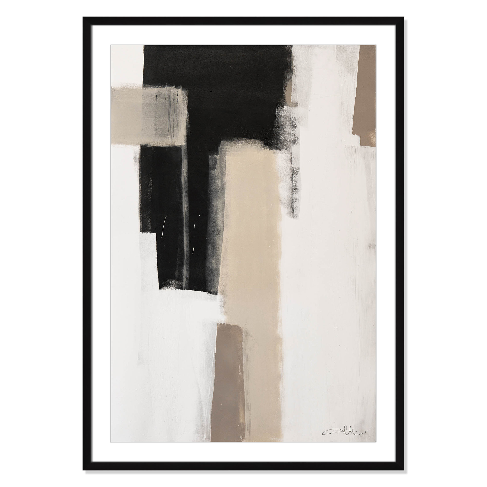 Giverny Earth Scapes I Print, 41.5" H x 29.5" W x 1.25" D, Black Single Picture Frame, Yes