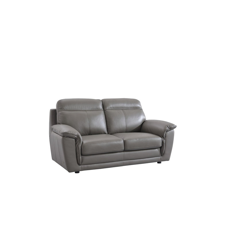 Causeuse Owen, Cuir gris assorti