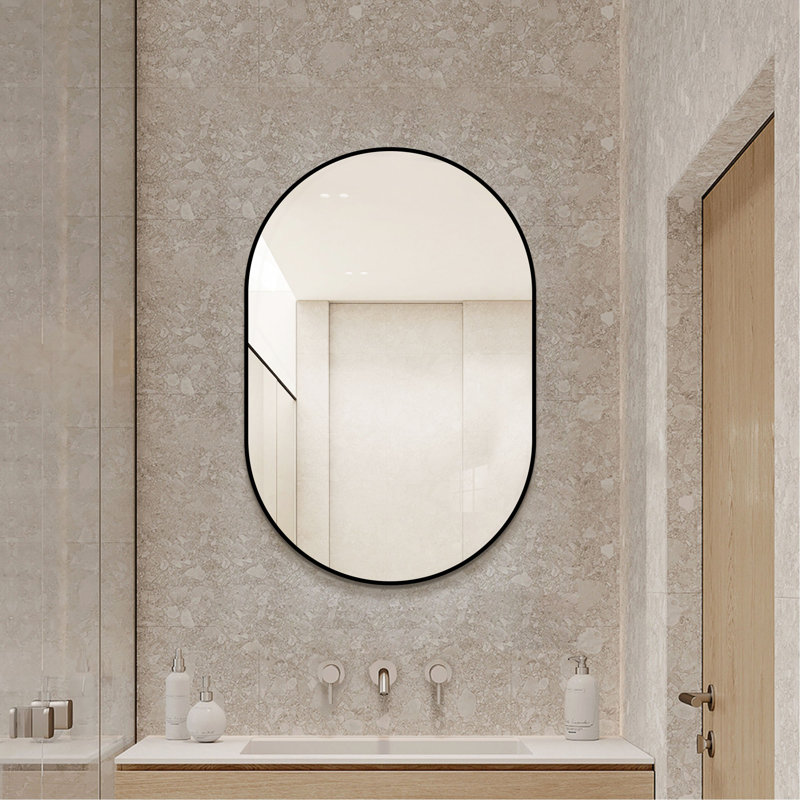 Miroir mural de salle de bain 36 po x 24 po, miroir mural encadré pour la salle de bain, suspendu vertical ou horizontal, miroir HD moderne pour la chambre à coucher, vestibule