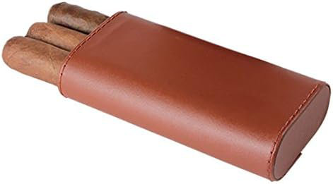 Telescoping 3-Finger Brown Cigar Case