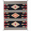 Tapis oriental tissé à la main 8 pi 4 po x 10 pi 3 po noir minuit tissé à la main, motif géométrique South American Indian Southwest