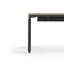 eFloat Quattro, 23 in. D x 58 in. W Sit-Stand Desk with Carbon Black Base, Carbon Black Painted Wood Top, and Black Salzburg Leather Cable Manager-389062321-389062335