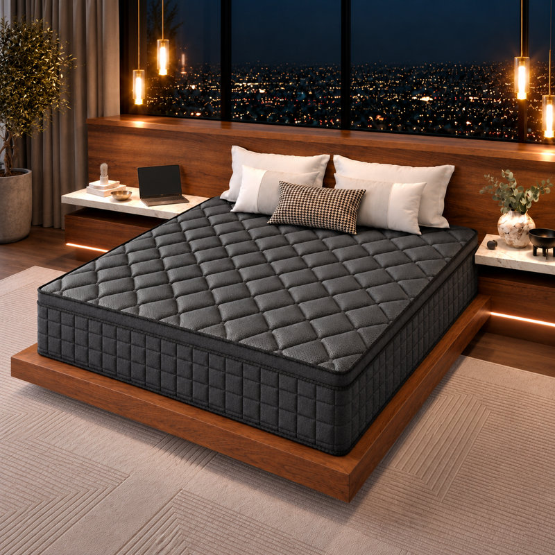 Matelas hybride à ressorts ensachés de 20 cm (8 po) de fermeté moyenne, livré en boîte avec mousse certifiée CertiPUR-US, 8"