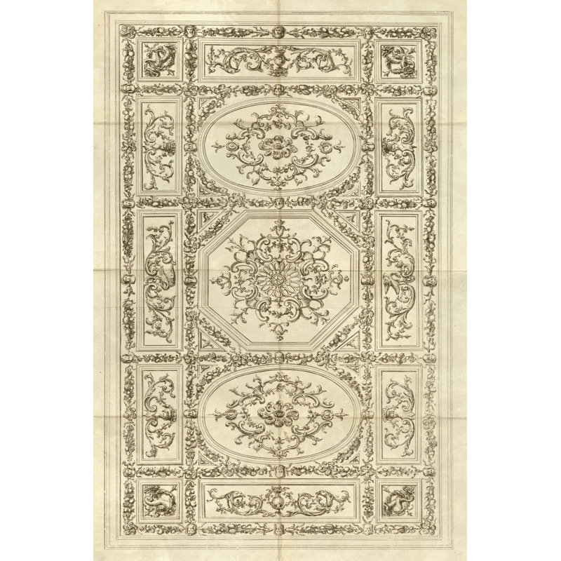 Ornamental Ceiling Design - Wrapped Canvas Print, 46cm H x 30cm W x 3.8cm D