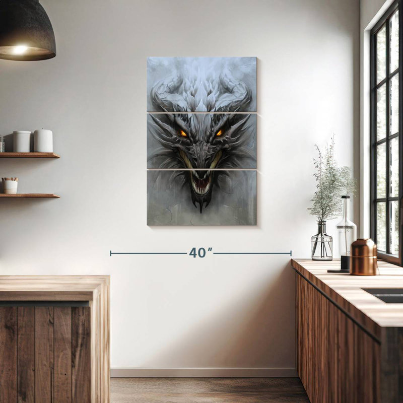 Tête de dragon Kelan Fierce, H 38 po x l 24 po