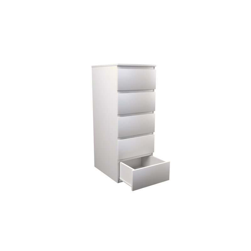 Googans 5 Drawer 40Cm W Tallboy Chest, White