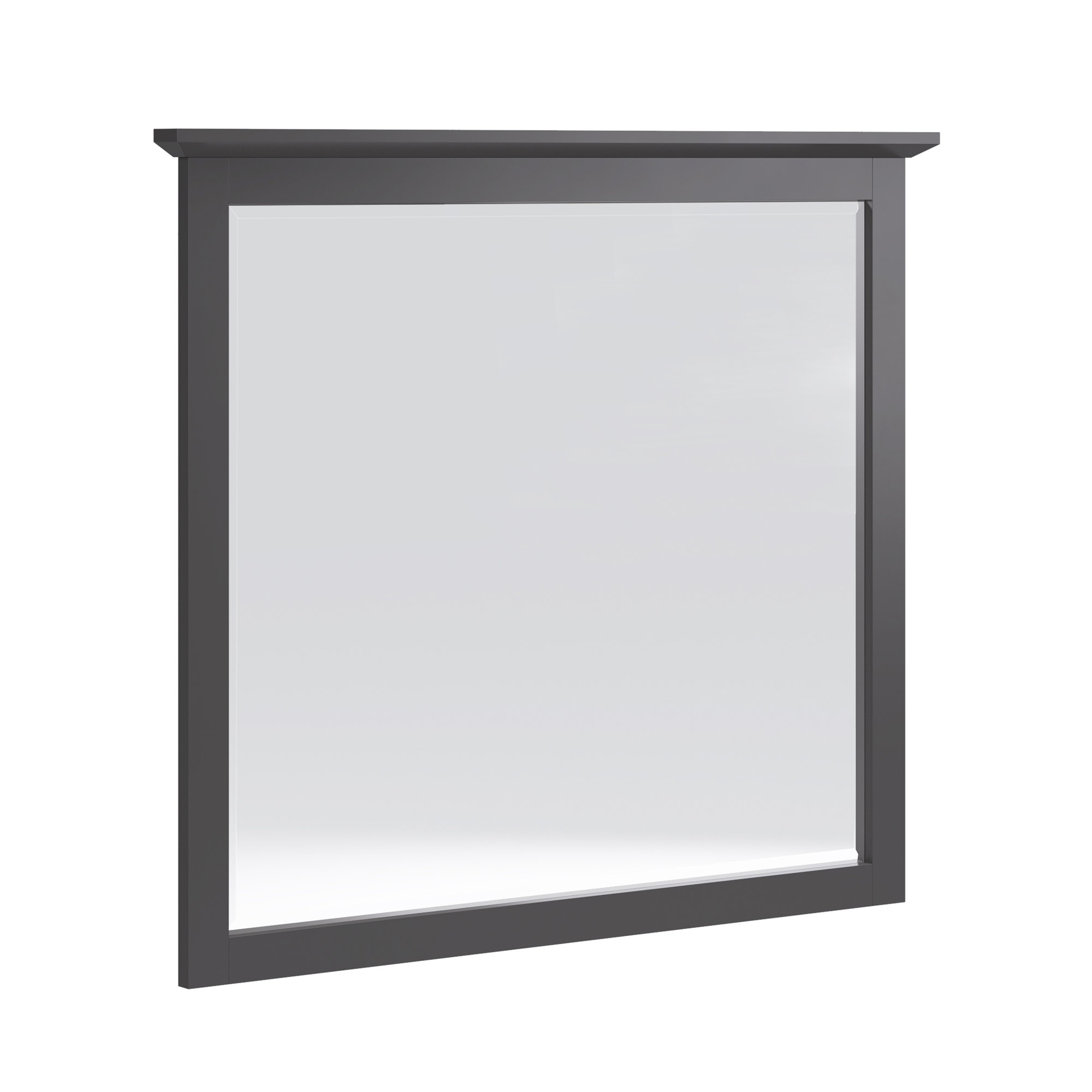 Monza Wood Rectangle Wall Mirror, Raven Black