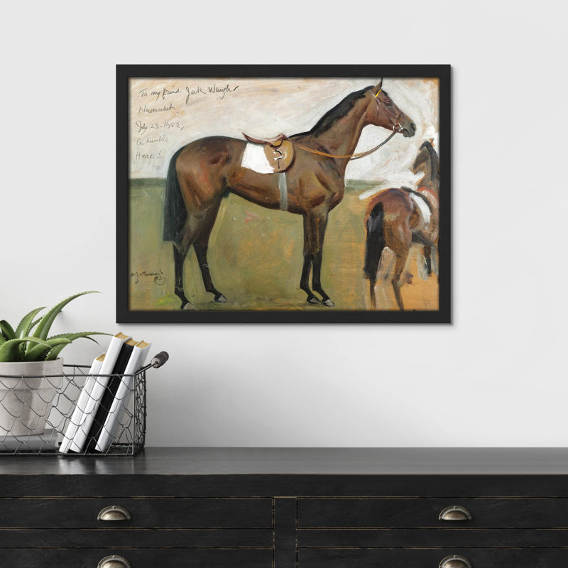 «Green Vintage Horse Saddle» sur, Noir, H 11 po x l 14 po