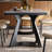 Modern simple home rectangular rock slab table set-110626875