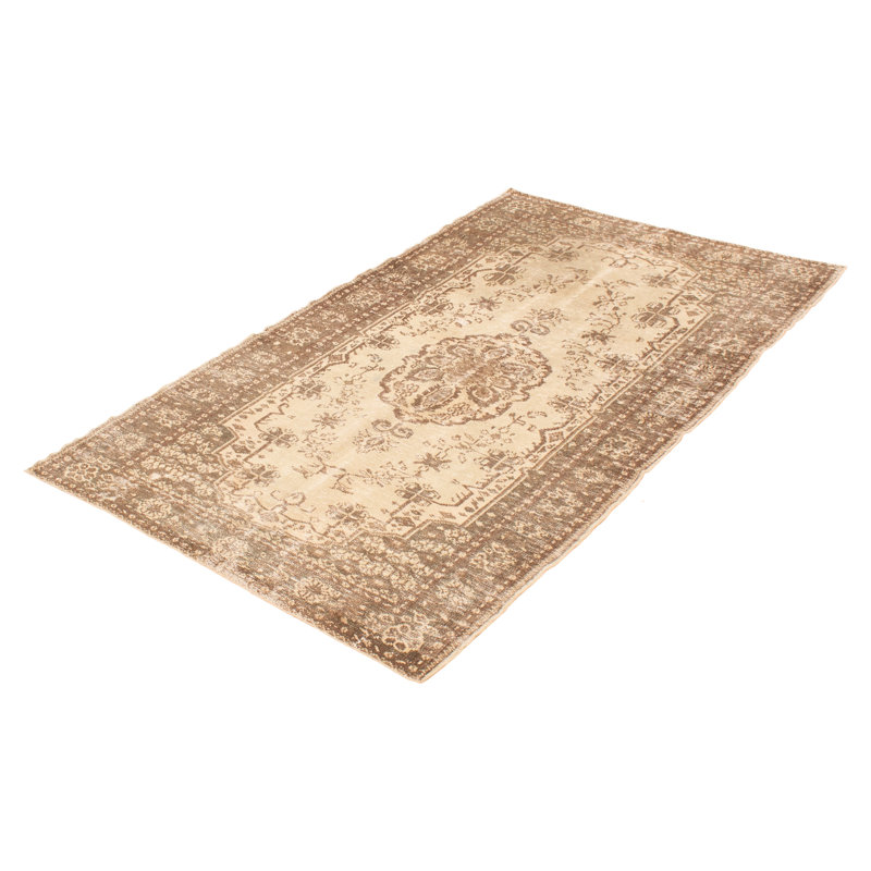 Tapis kaki clair rétro Meli 5 pi 5 po x 9 pi 0 po
